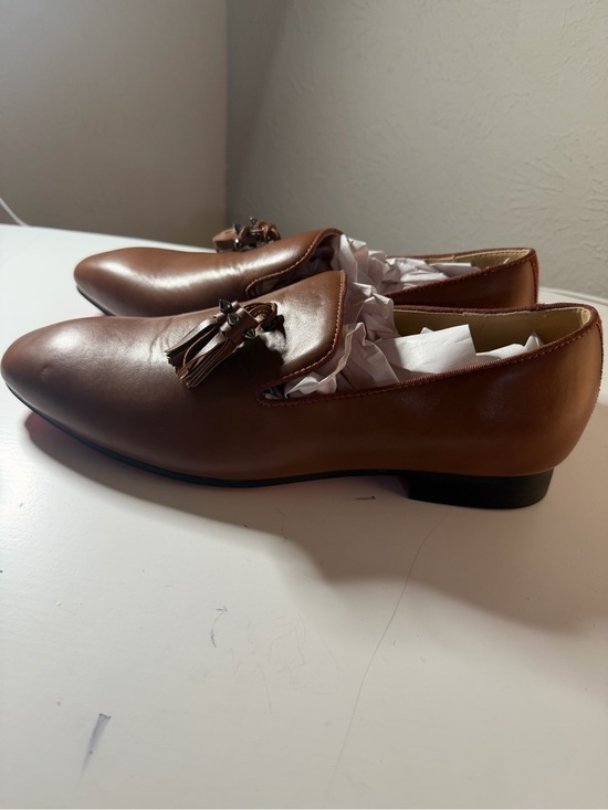 hristian Louboutin Men\'s Brown Leather Tassel Loafers - Size 47 main image 15